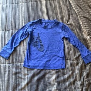 Blue Long Sleeve Nike Shirt with Logo